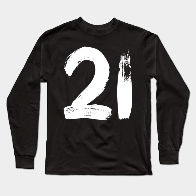 Number 21 Long Sleeve T-Shirt by Erena Samohai